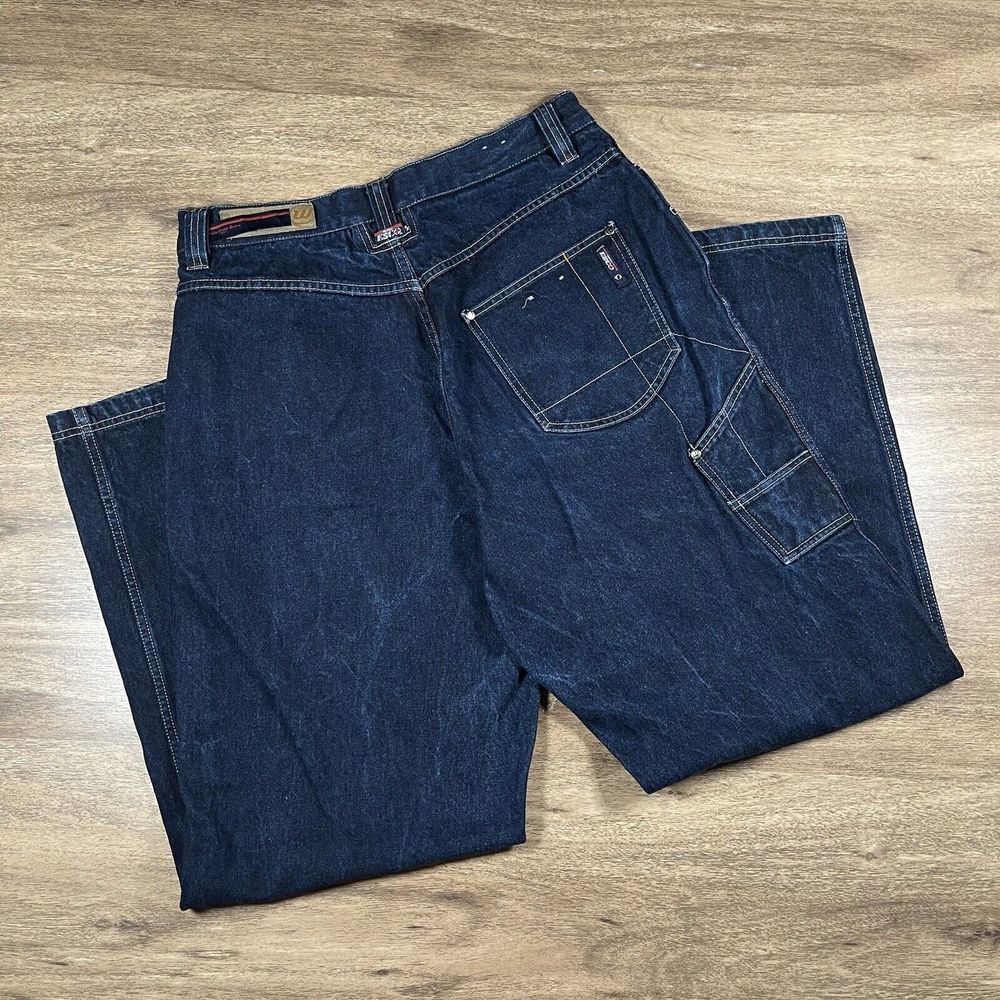 Vintage Y2K Esco Jeans 34 x 32 Blue Skater Baggy Wide‎ Loose Punk Grunge Pockets